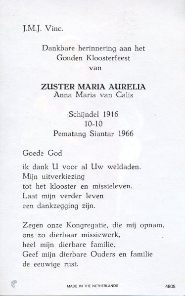 Bestand:Calis, v anna maria (zr maria aurelia) gouden kloosterfeest 1966 a.jpg