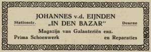 Eijnden, johannes vd - schoenhandel en -reparatie in den bazar 1923.jpg